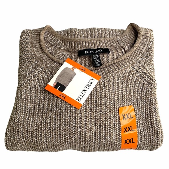 Ellen Tracy Ladies' Comfy Roll Neck Sweater Size XXL Oatmeal Marl Beige - Picture 6 of 12